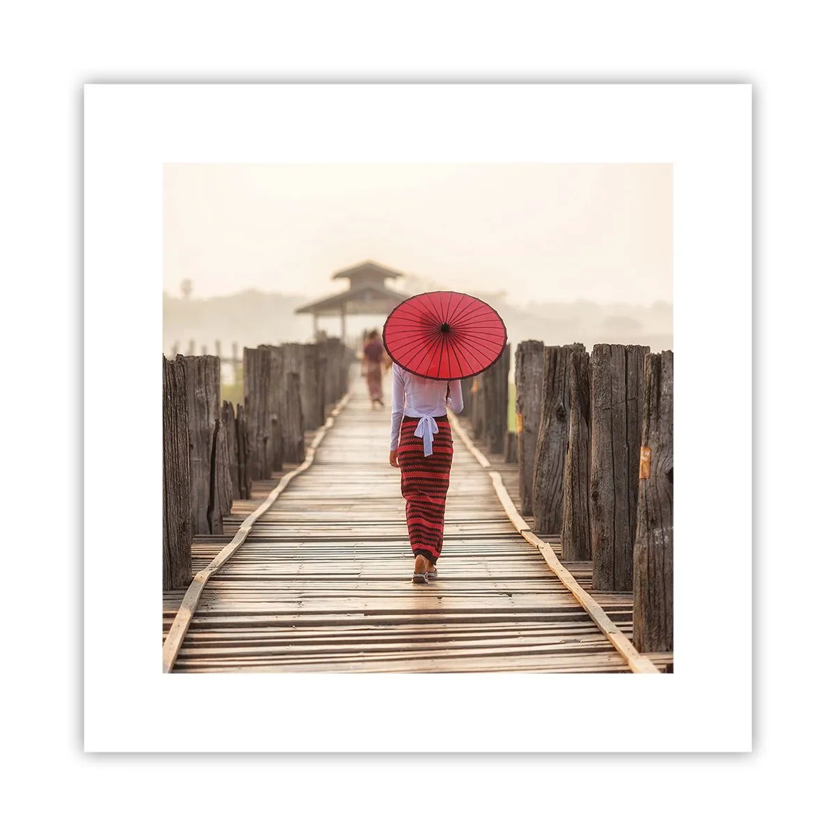 Poster - Op de oude brug - 30x30 cm