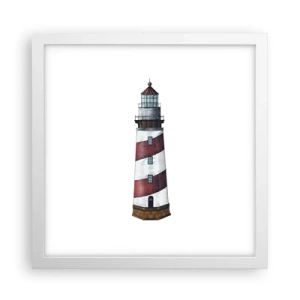 Poster in een witte lijst - Altijd op zijn hoede - 30x30 cm