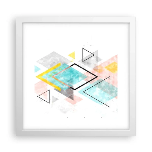 Poster in een witte lijst - Geometrisch spel - 30x30 cm