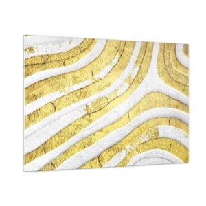 Schilderen op glas - Compositie in wit en goud - 100x70 cm