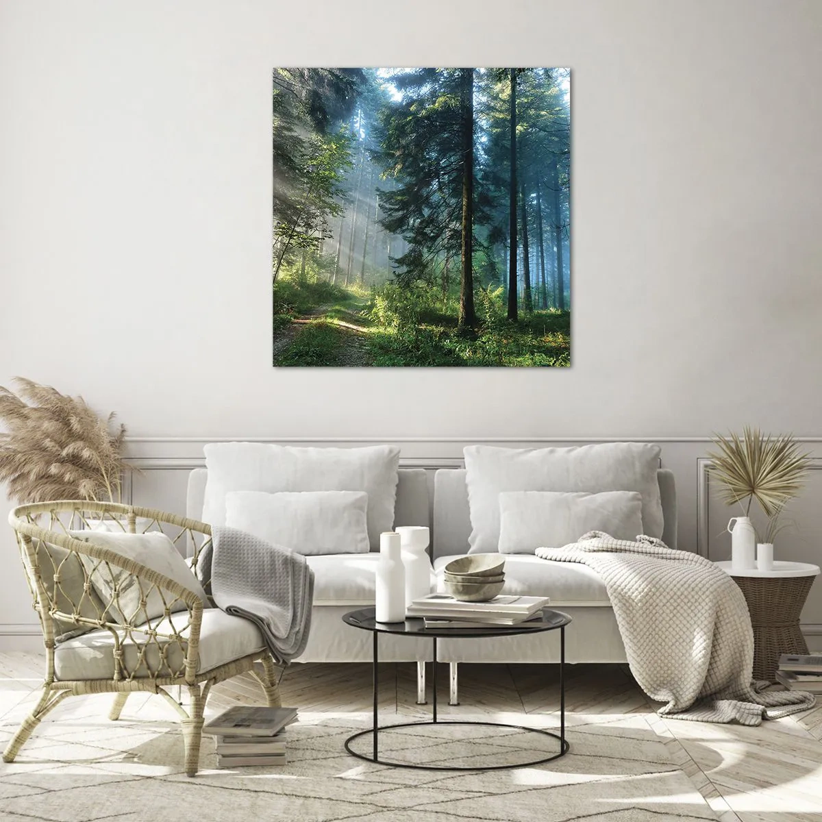 Schilderen op glas - Stralend in de ochtend - 70x70 cm