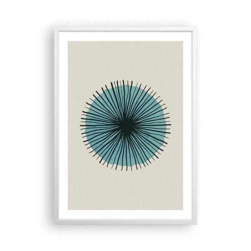 Poster in een witte lijst - Stralend in het blauw - 50x70 cm