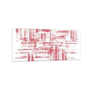 Schilderen op glas - De rode stad - 120x50 cm