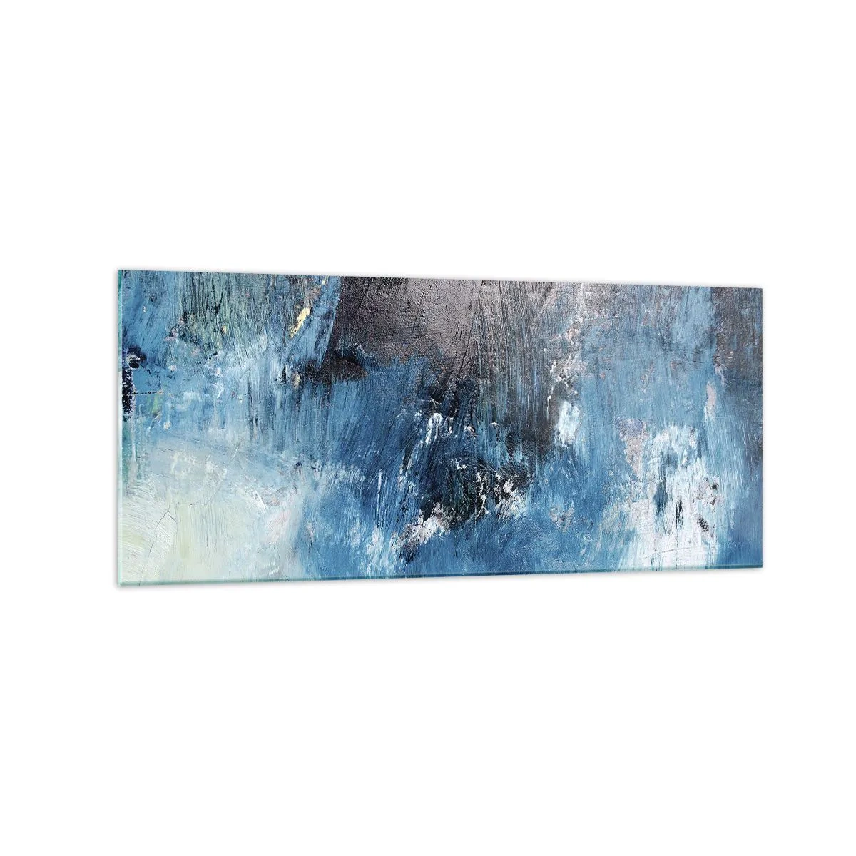 Schilderen op glas - Rhapsody in Blauw - 120x50 cm