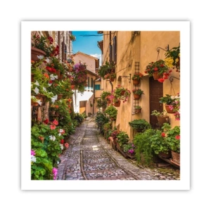 Poster - Italiaans zijstraatje - 60x60 cm