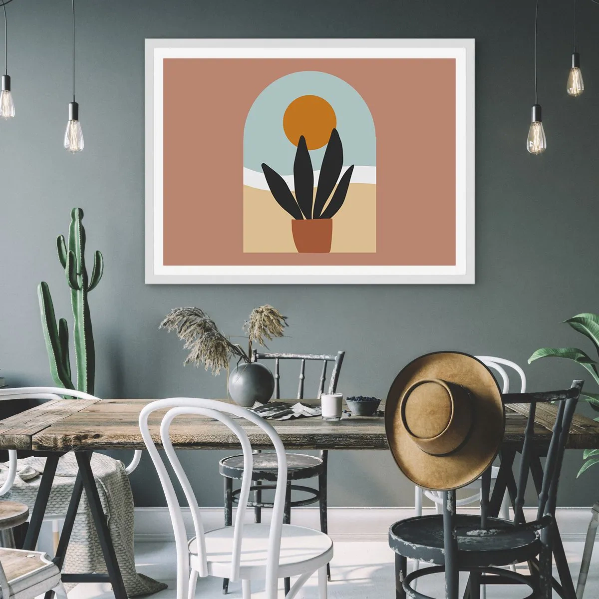 Poster in een witte lijst - Kleine geneugten - 50x40 cm