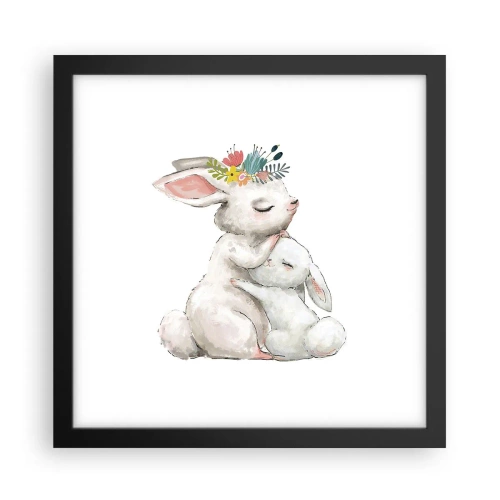 Poster in een zwarte lijst - Het is het beste met mama - 30x30 cm