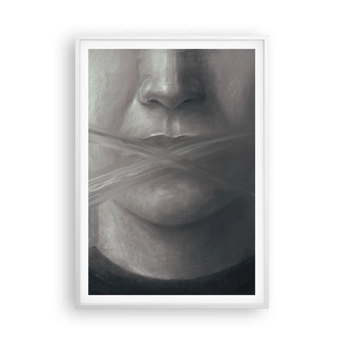 Poster in een witte lijst - Zonder een woord - 70x100 cm