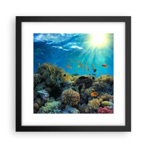 Poster in een zwarte lijst - Onderwater schatten - 30x30 cm