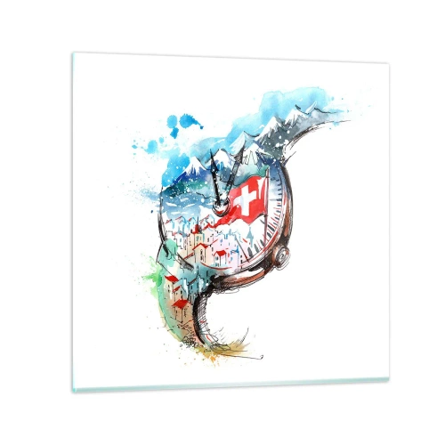 Schilderen op glas - De geest van Zwitserland - 50x50 cm