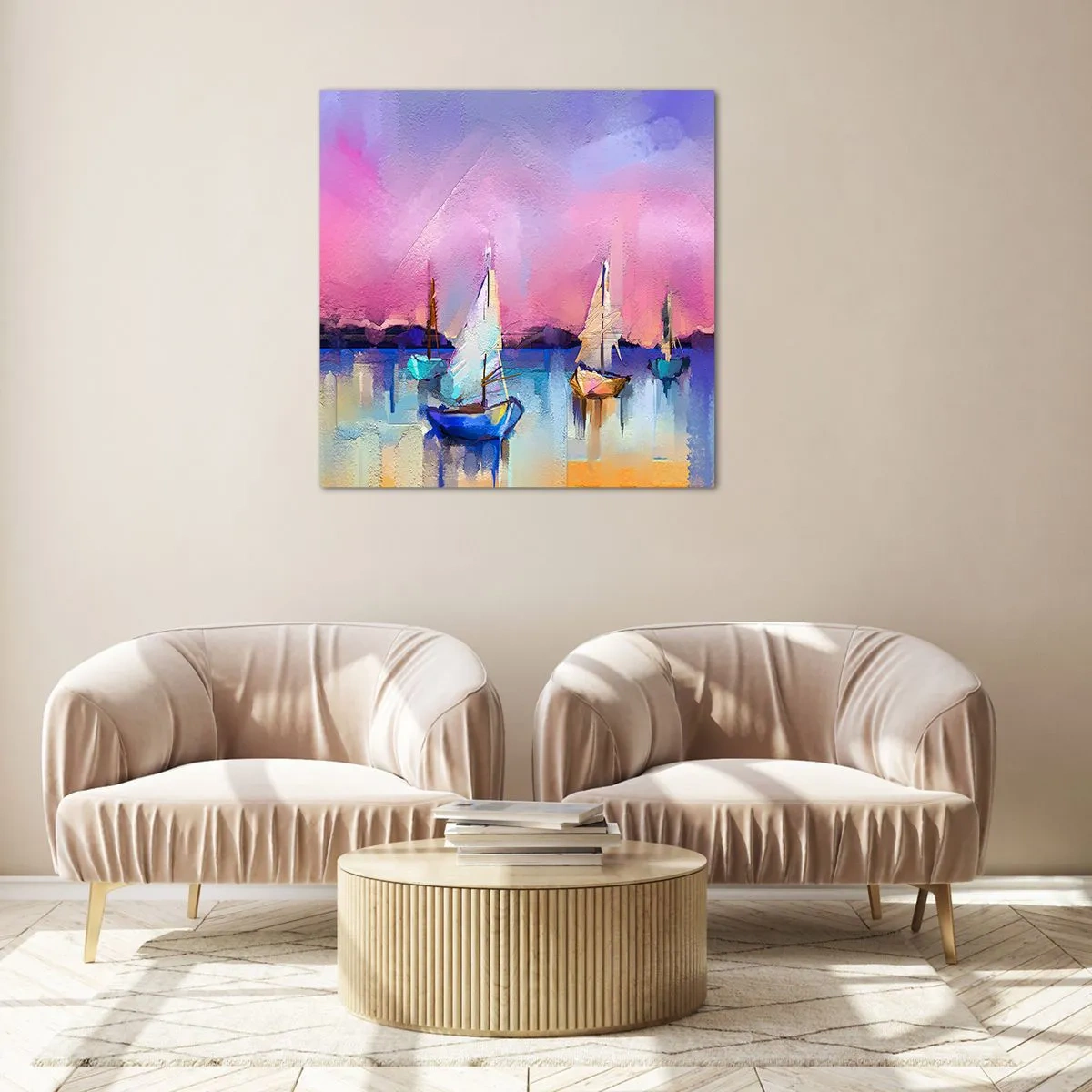 Schilderen op glas - Richting: breed water - 70x70 cm