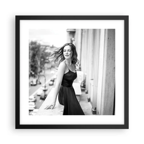 Poster in een zwarte lijst - Zeker een Parijzenaar - 40x40 cm