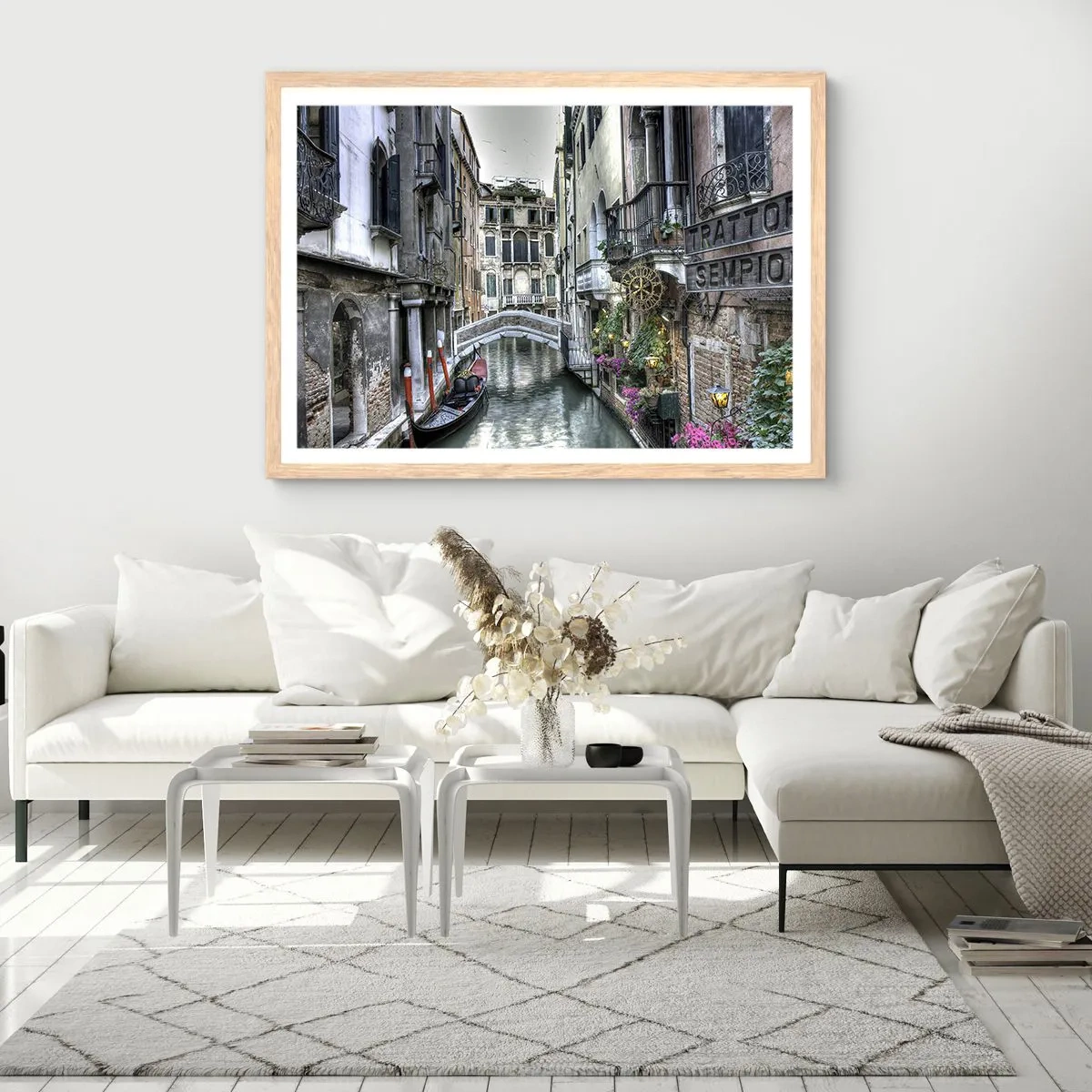 Een poster in een licht eiken lijst - Eeuwenlang in stille reflectie - 100x70 cm