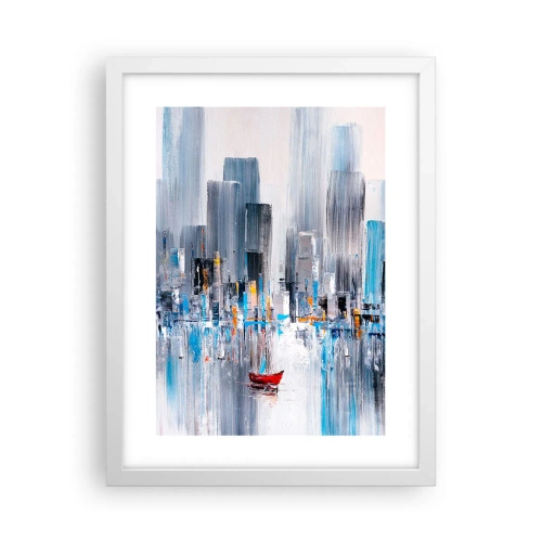 Poster in een witte lijst - Een metropool aan de baai - 30x40 cm