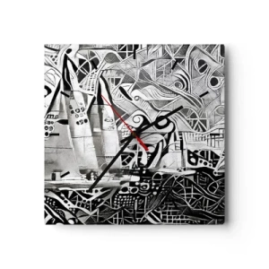 Wandklok - Klok - Tussen de golven - 30x30 cm