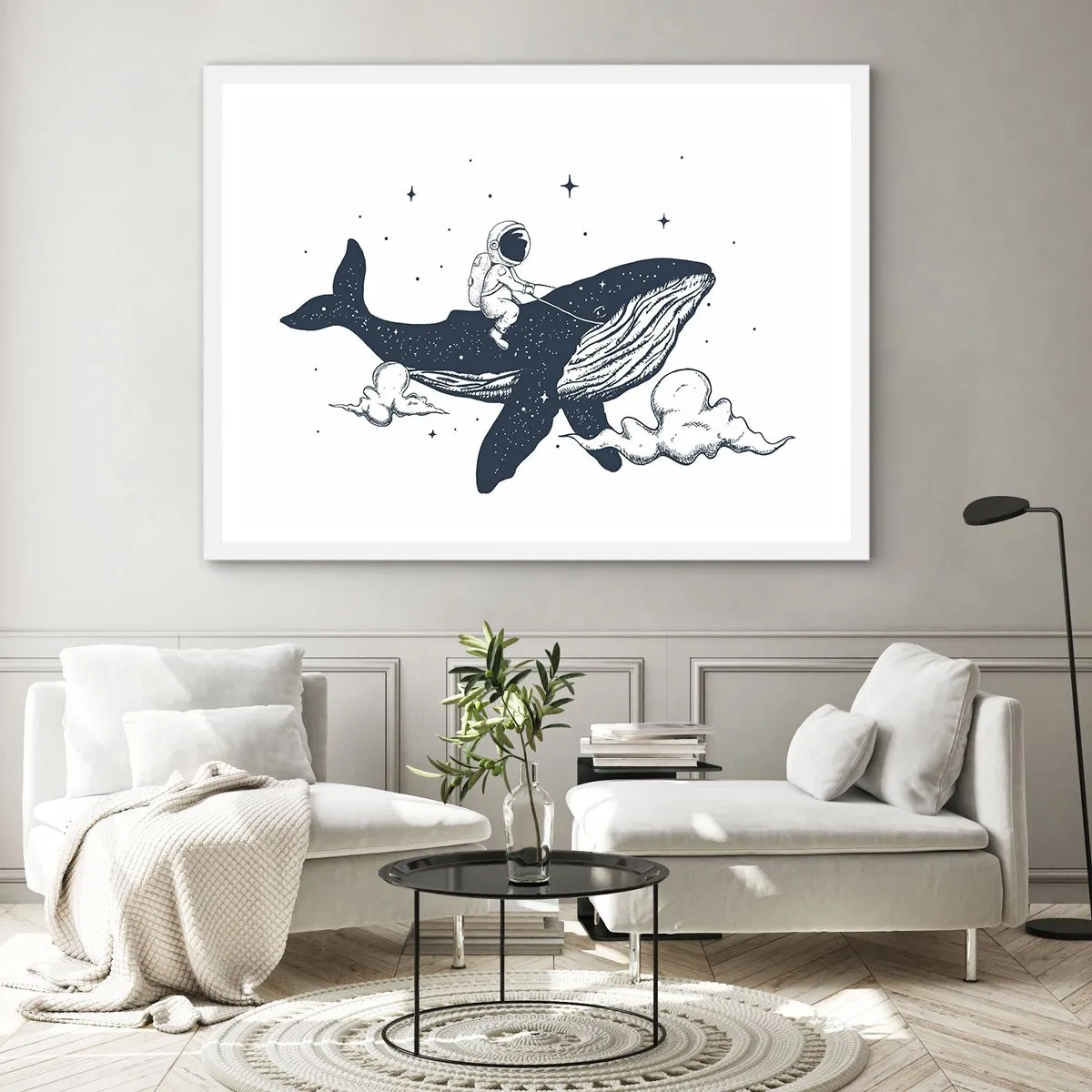 Poster in een witte lijst - Ruimte avontuur - 100x70 cm