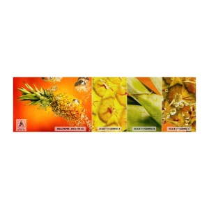 Fotobehang Monster Premium Canvas - Tropische sappige frisheid - Fruit, Ananas, Water - 100x30 cm