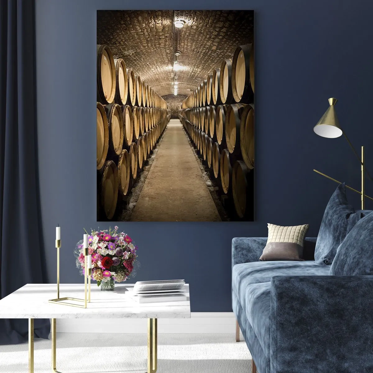 Schilderen op glas - In een bakstenen kelder - 70x100 cm