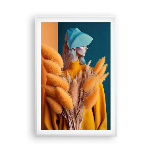 Poster in een witte lijst - Pluizig portret - 61x91 cm