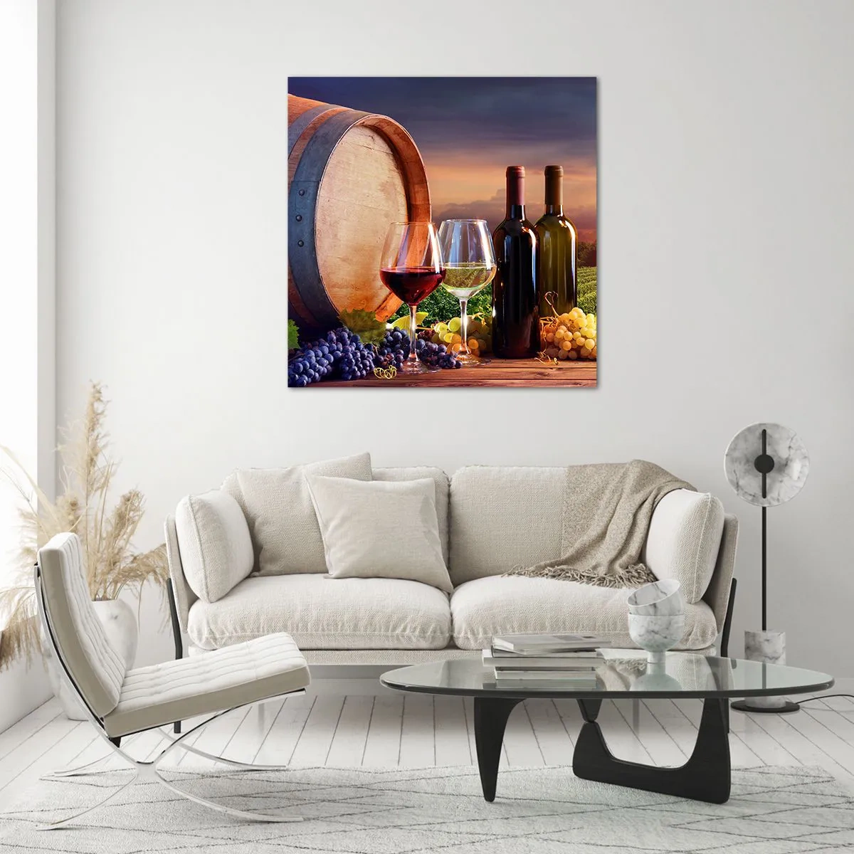 Schilderen op glas - Het leven smaakt hier - 60x60 cm