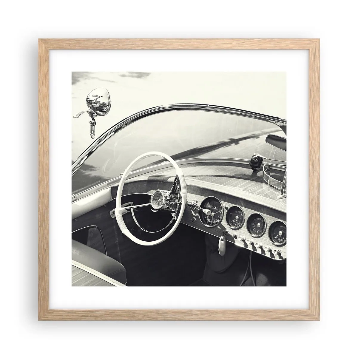 Een poster in een licht eiken lijst - Weer voor de rijken - 40x40 cm