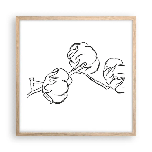 Een poster in een licht eiken lijst - Katoen dons - 50x50 cm