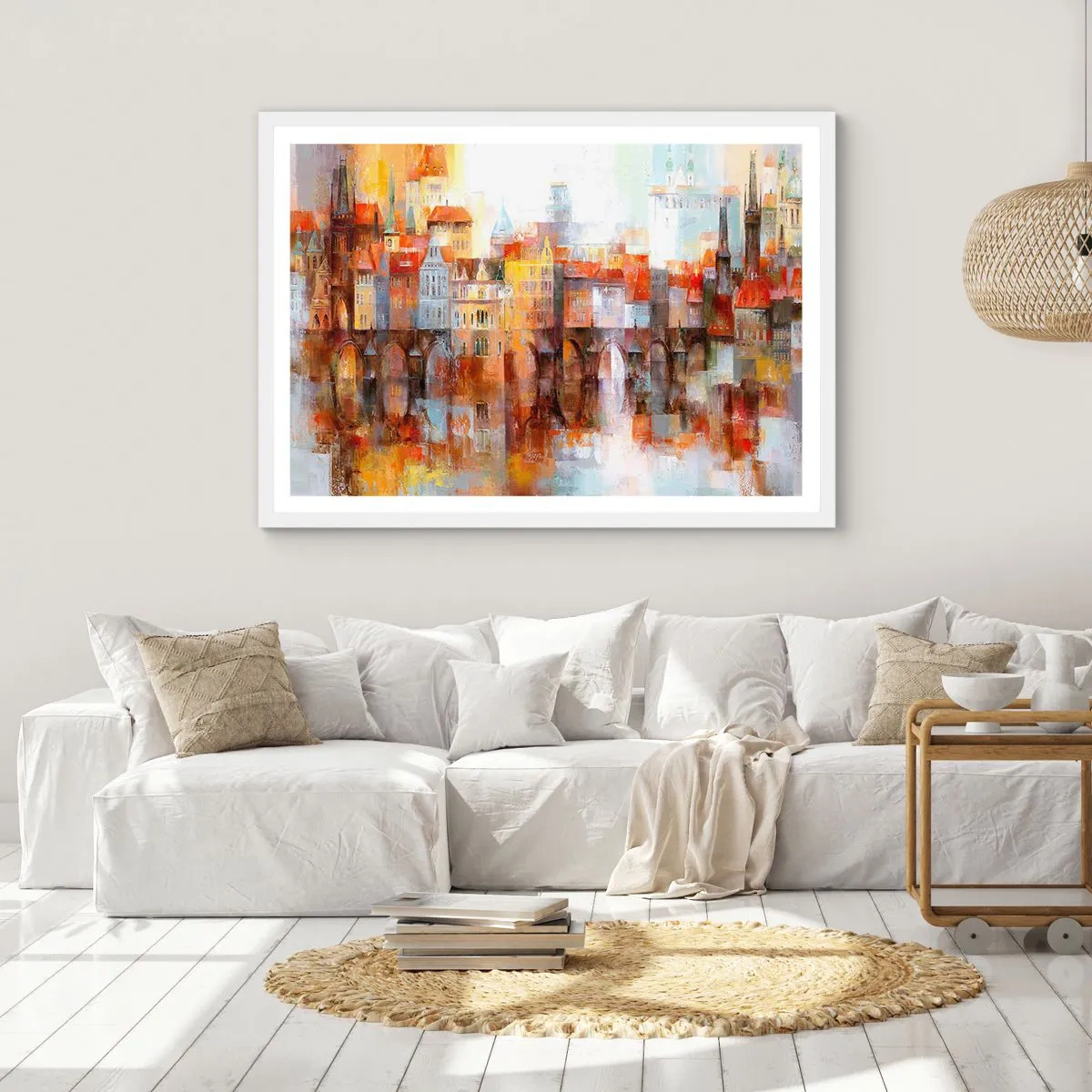 Poster in een witte lijst - Ook onder de brug is het mooi - 70x50 cm