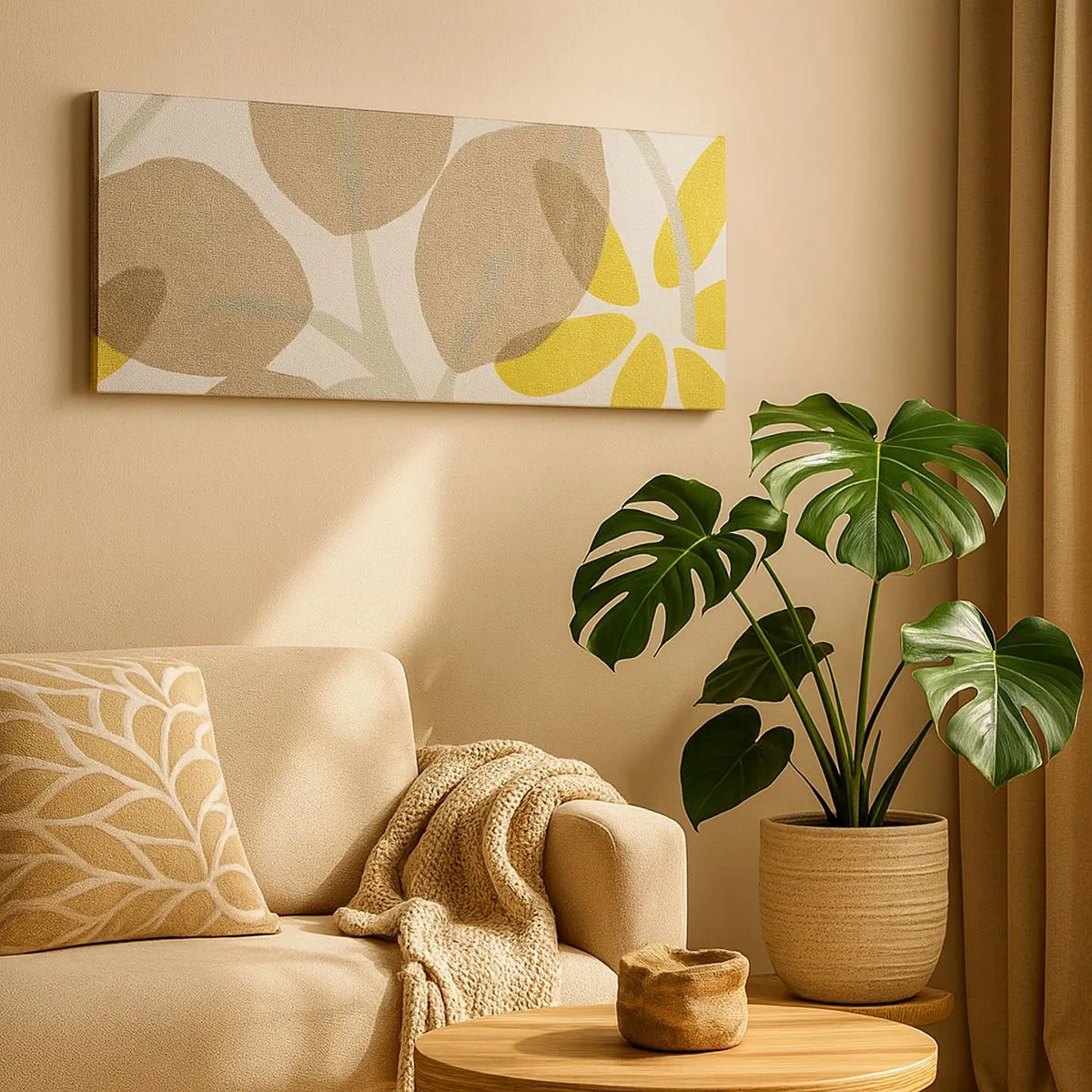 Schilderen op canvas - Compositie in volle zon - 100x40 cm