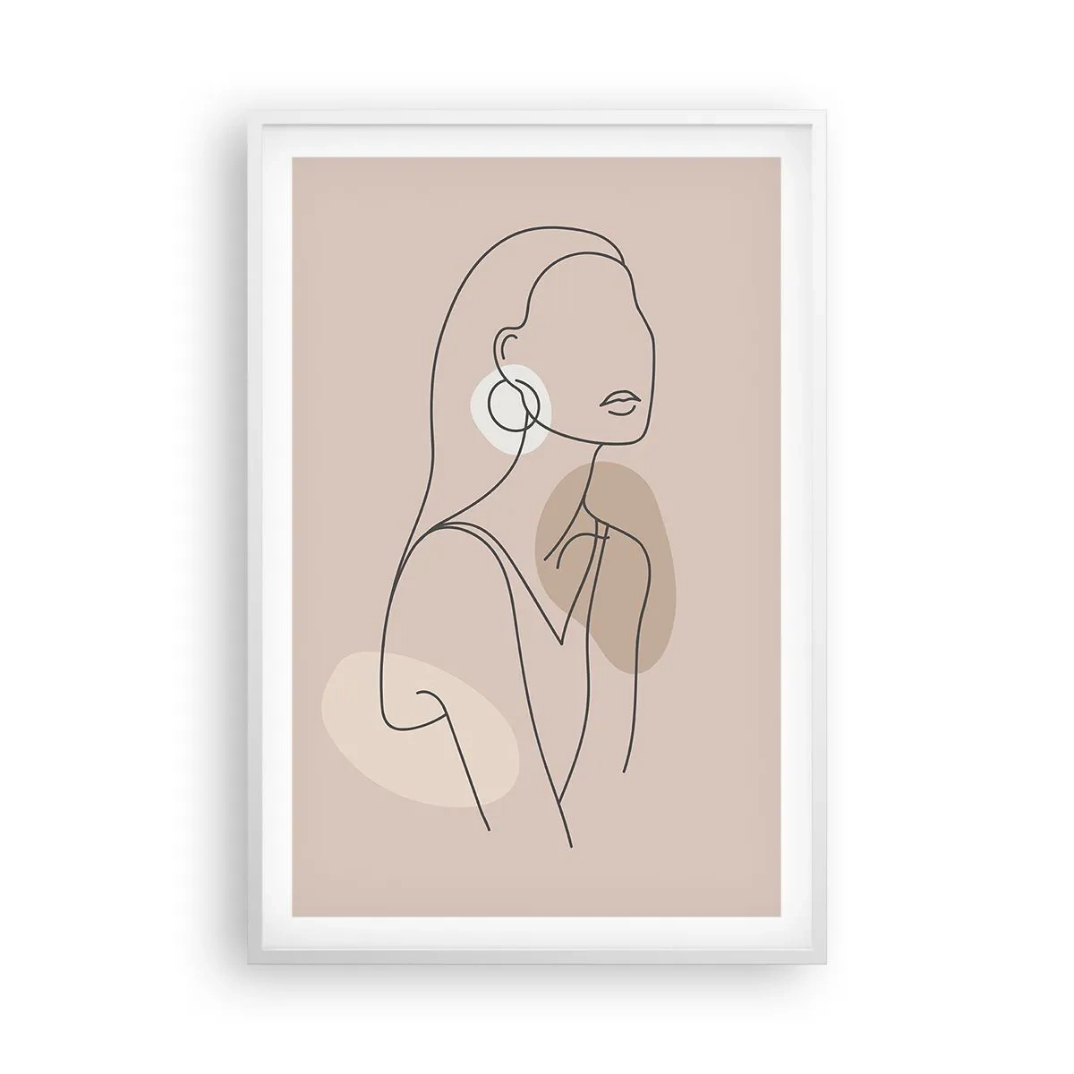 Poster in een witte lijst - meisjesachtig icoon - 61x91 cm