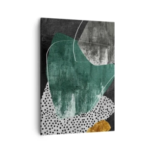Schilderen op canvas - Kleurrijke abstractie met bladgoud - 50x70 cm