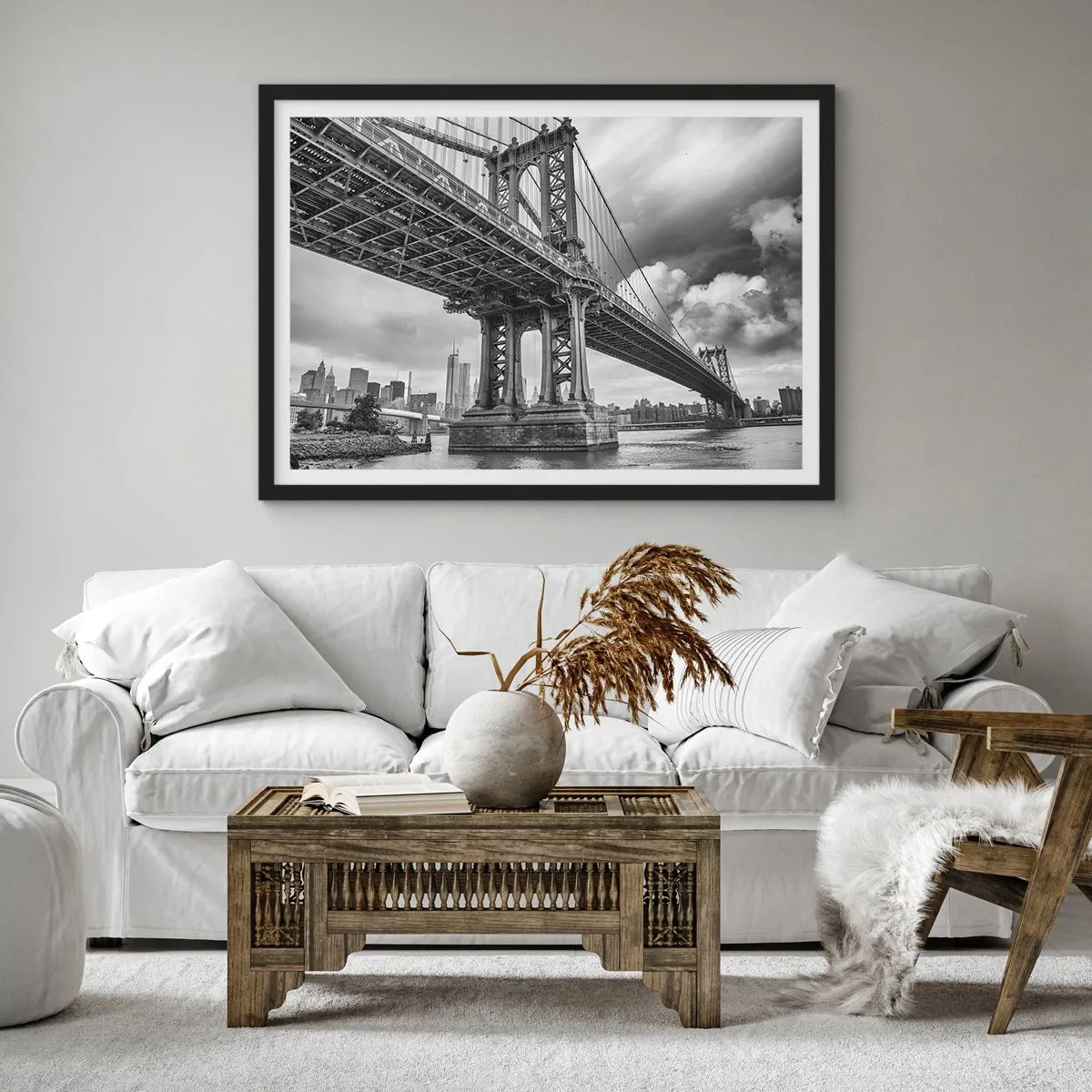 Poster in een zwarte lijst - Naar het hart van de stad - 70x50 cm