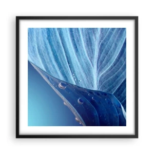 Poster in een zwarte lijst - Verborgen druppels blauw - 50x50 cm