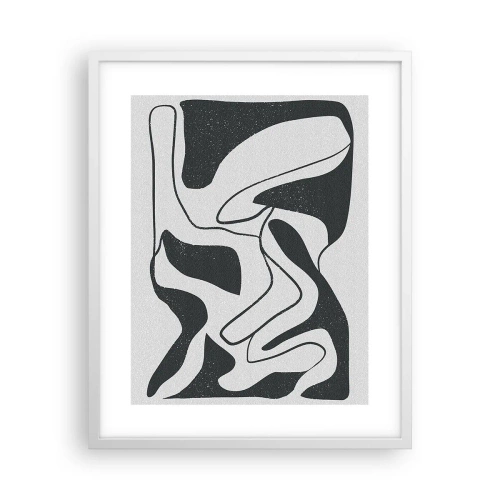 Poster in een witte lijst - Abstract doolhofplezier - 40x50 cm