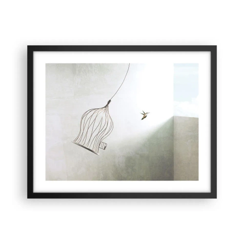 Poster in een zwarte lijst - In je element - 50x40 cm