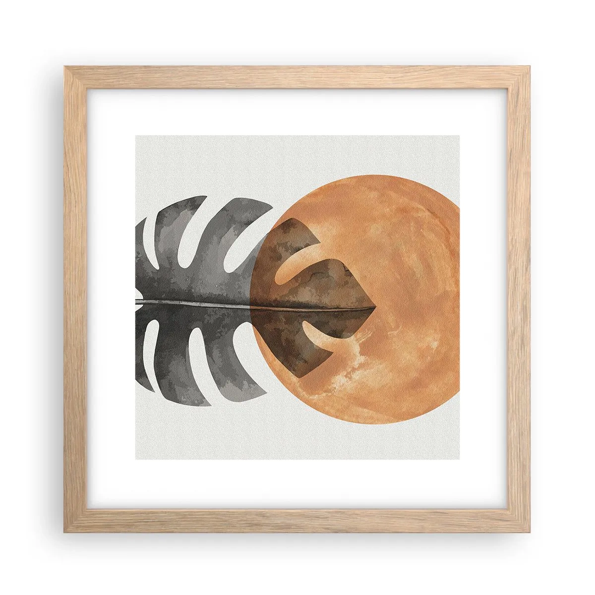 Een poster in een licht eiken lijst - Altijd de zon - 30x30 cm