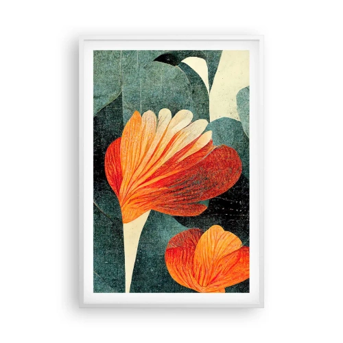 Poster in een witte lijst - De hitte van de tropen en de koelte van het groen - 61x91 cm