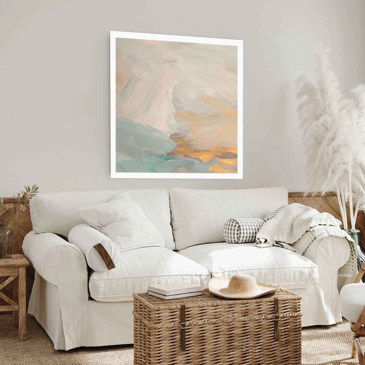 Poster - Abstractie – het land van zachtheid - 50x50 cm