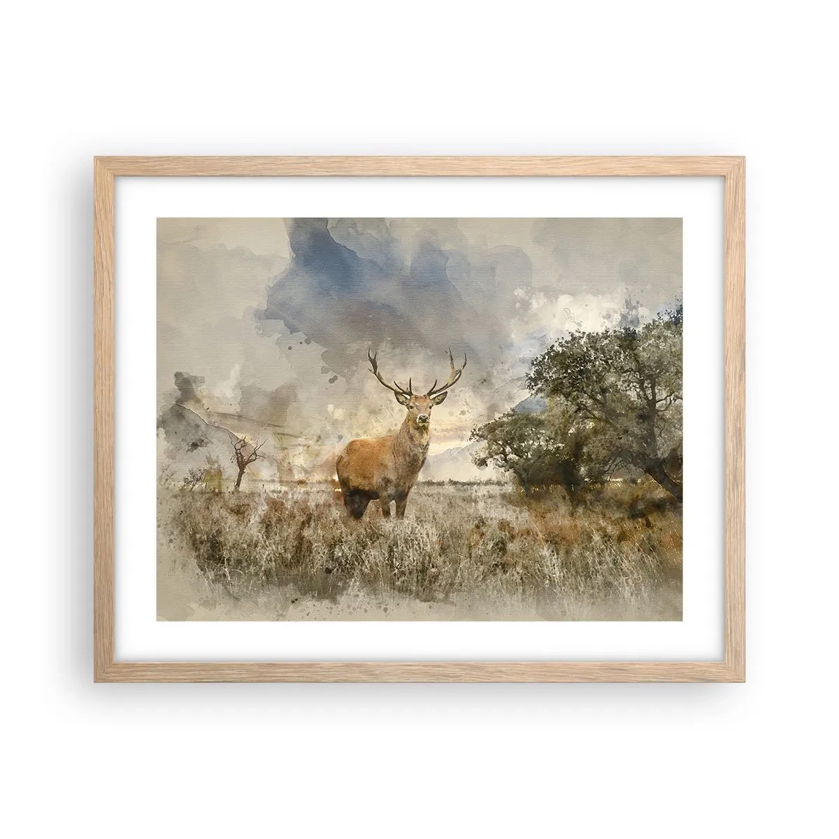 Een poster in een licht eiken lijst - Waardigheid - kracht - waardigheid - 50x40 cm