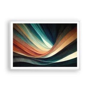 Poster in een witte lijst - Geweven uit kleuren - 100x70 cm