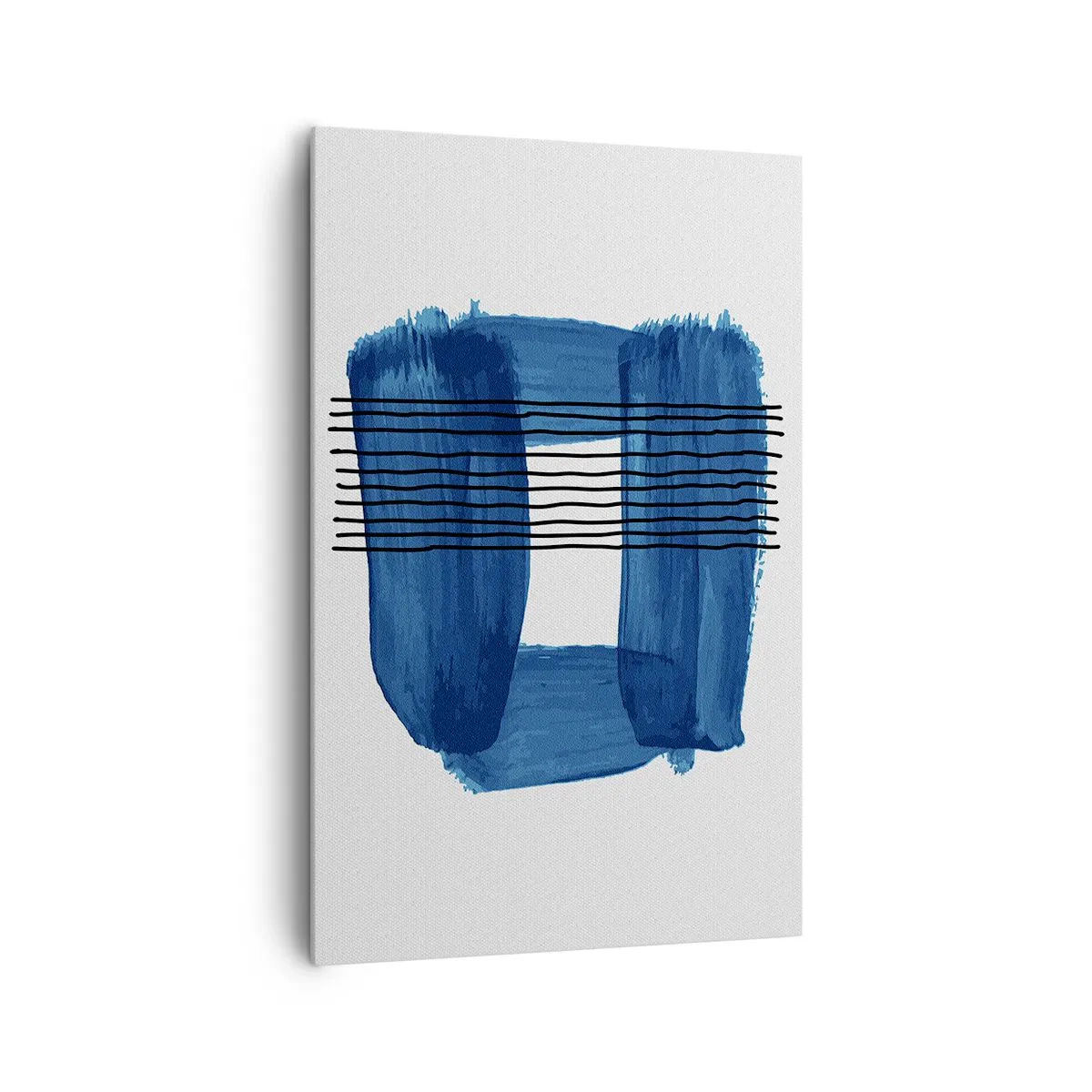 Schilderen op canvas - Blauwe en zwarte compositie - 80x120 cm