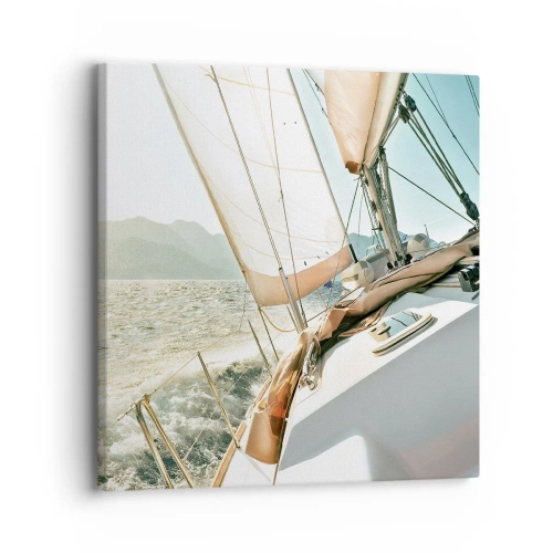 Schilderen op canvas - Onder vol zeil - 30x30 cm