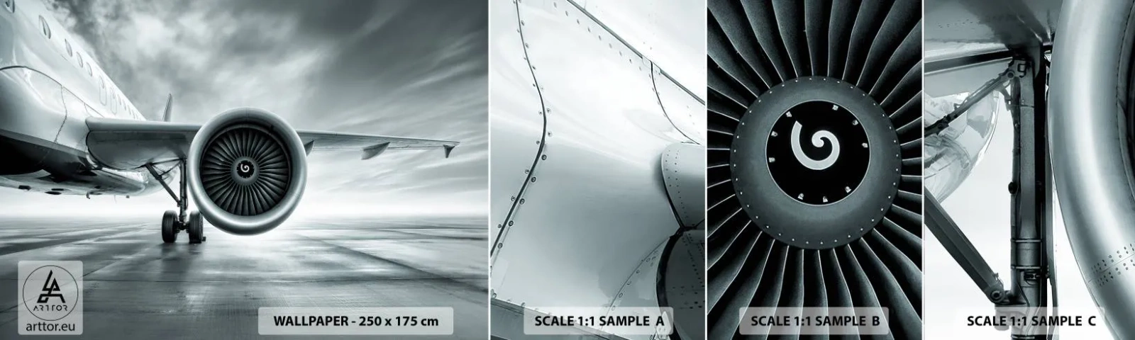 Fotobehang Monster Zelfklevend Deluxe Sticker - Er is kracht! - Vliegtuig, Reis, Bedrijf - 100x30 cm