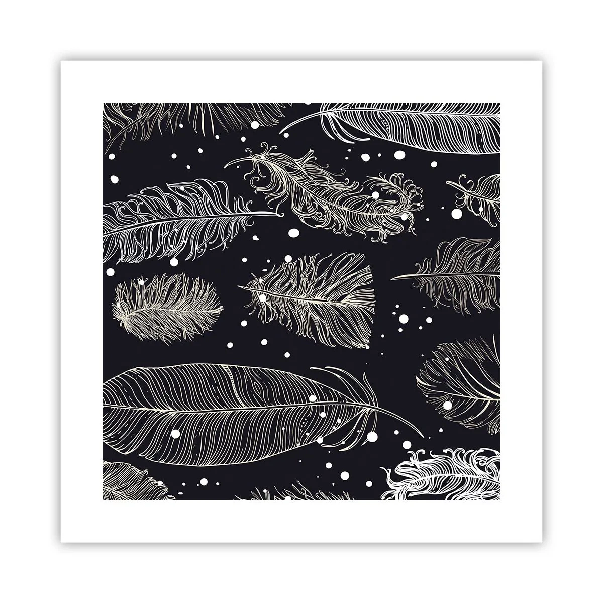 Poster - Gevederde kant - 40x40 cm