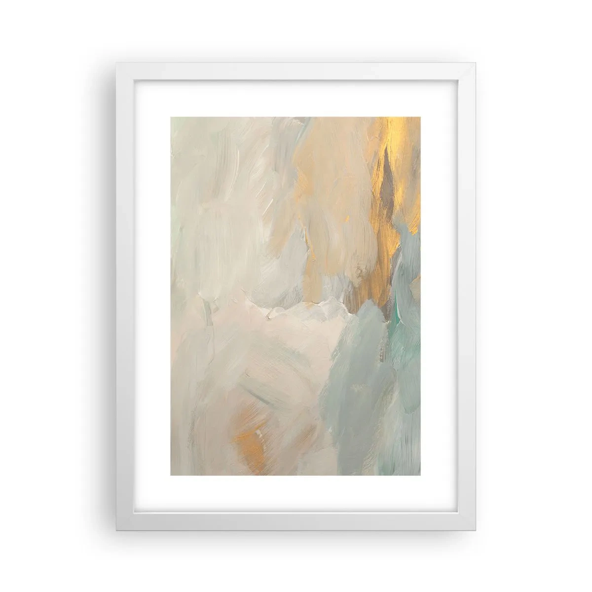Poster in een witte lijst - Abstractie – het land van zachtheid - 30x40 cm