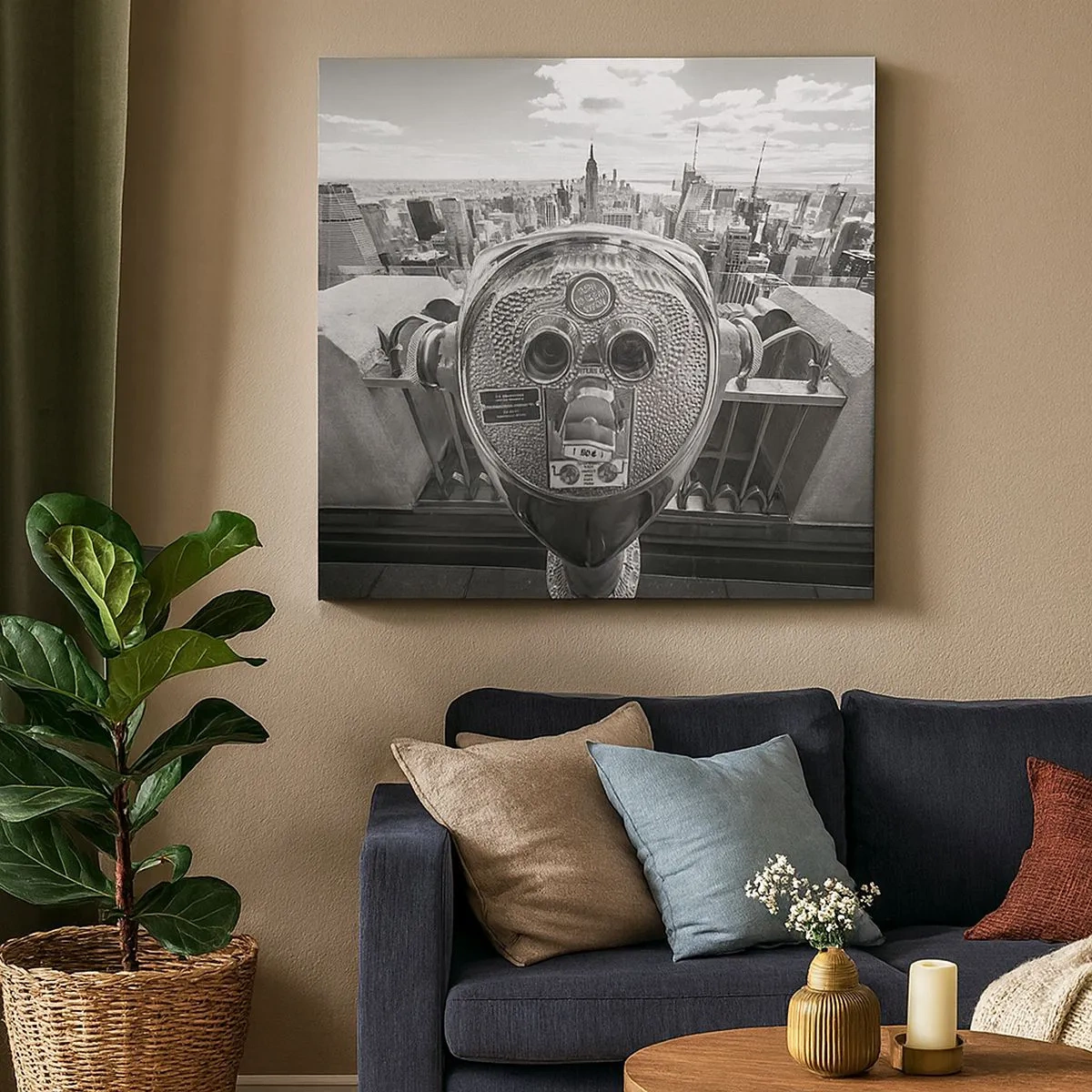 Schilderen op canvas - Stad boven de steden - 30x30 cm