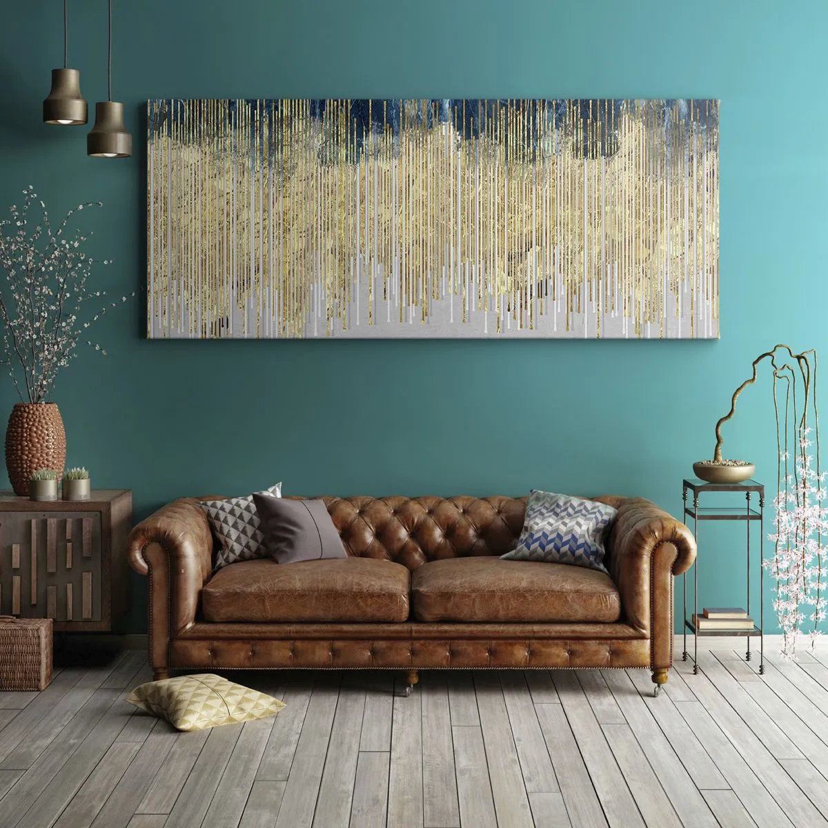 Schilderen op canvas - Vergulde grens - 100x40 cm