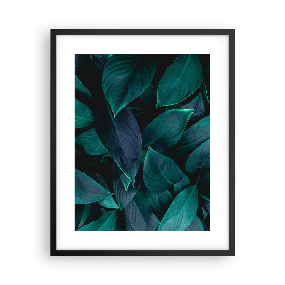 Poster in een zwarte lijst - Groen op zichzelf - 40x50 cm