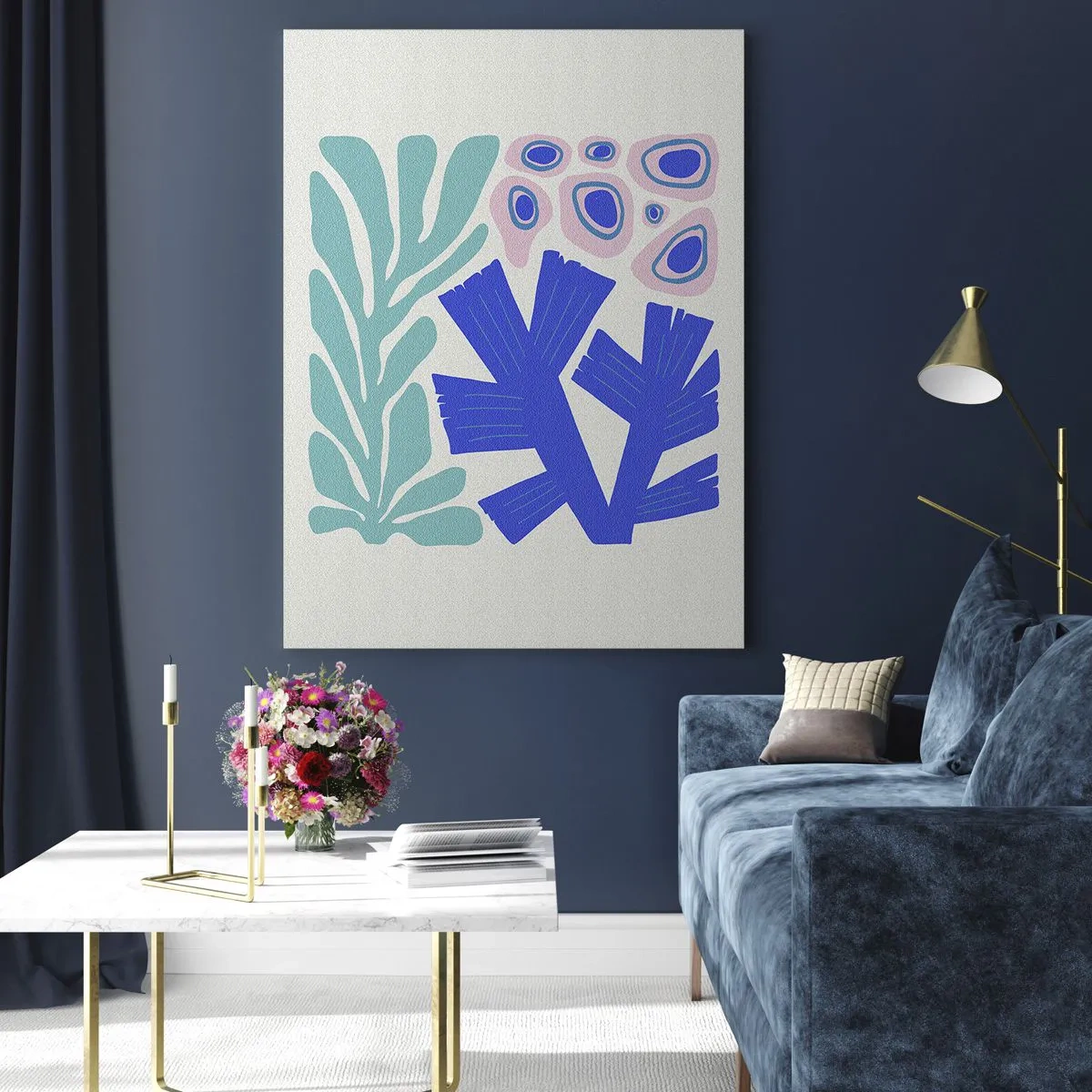 Schilderen op glas - Onderwater tuin - 50x70 cm