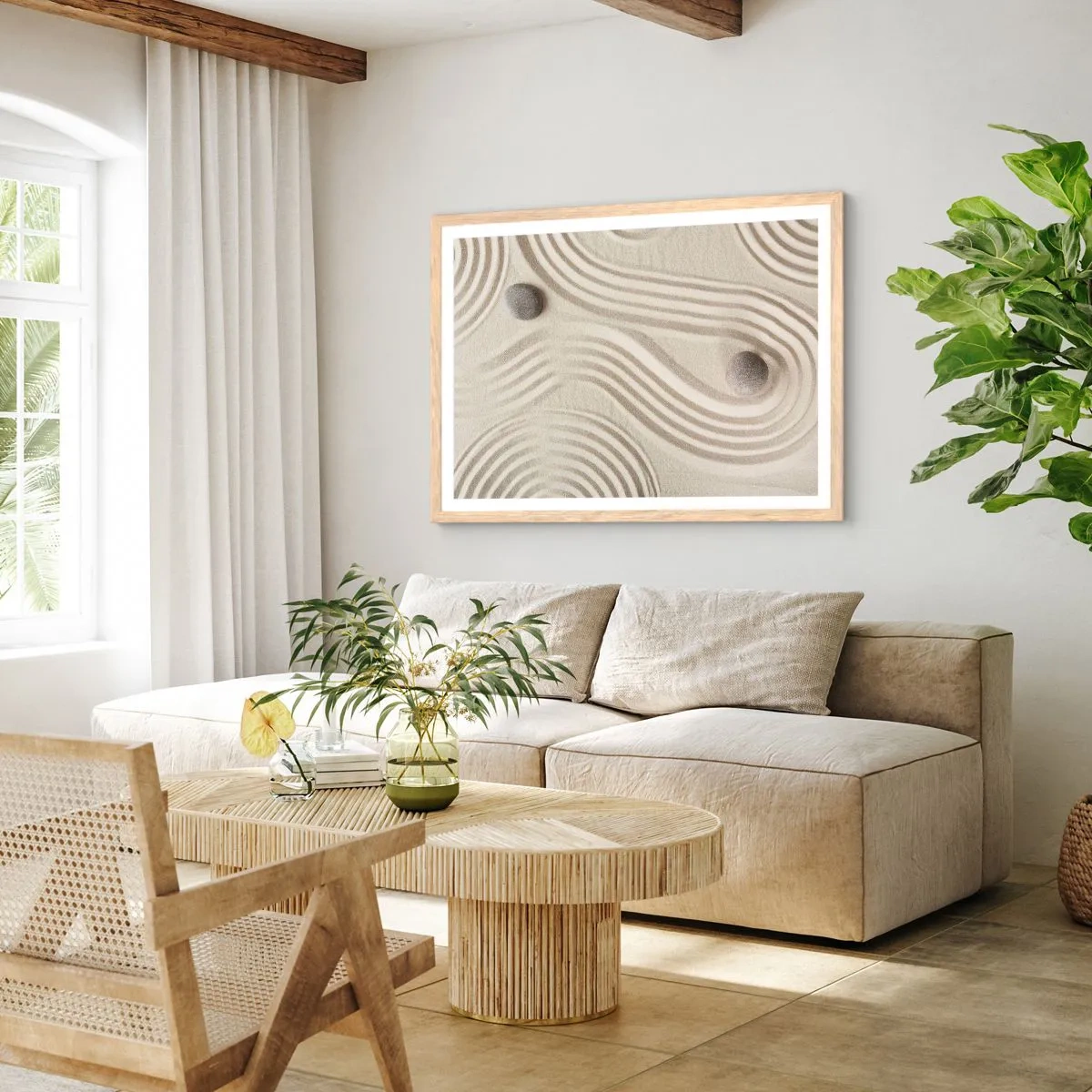 Een poster in een licht eiken lijst - Een vleugje warmte - 100x70 cm