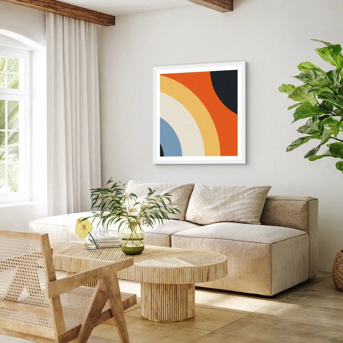 Poster in een witte lijst - Naar mezelf toe - 60x60 cm